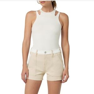 Hudson Jeans' Color Blocked Carpenter shorts w/raw hem